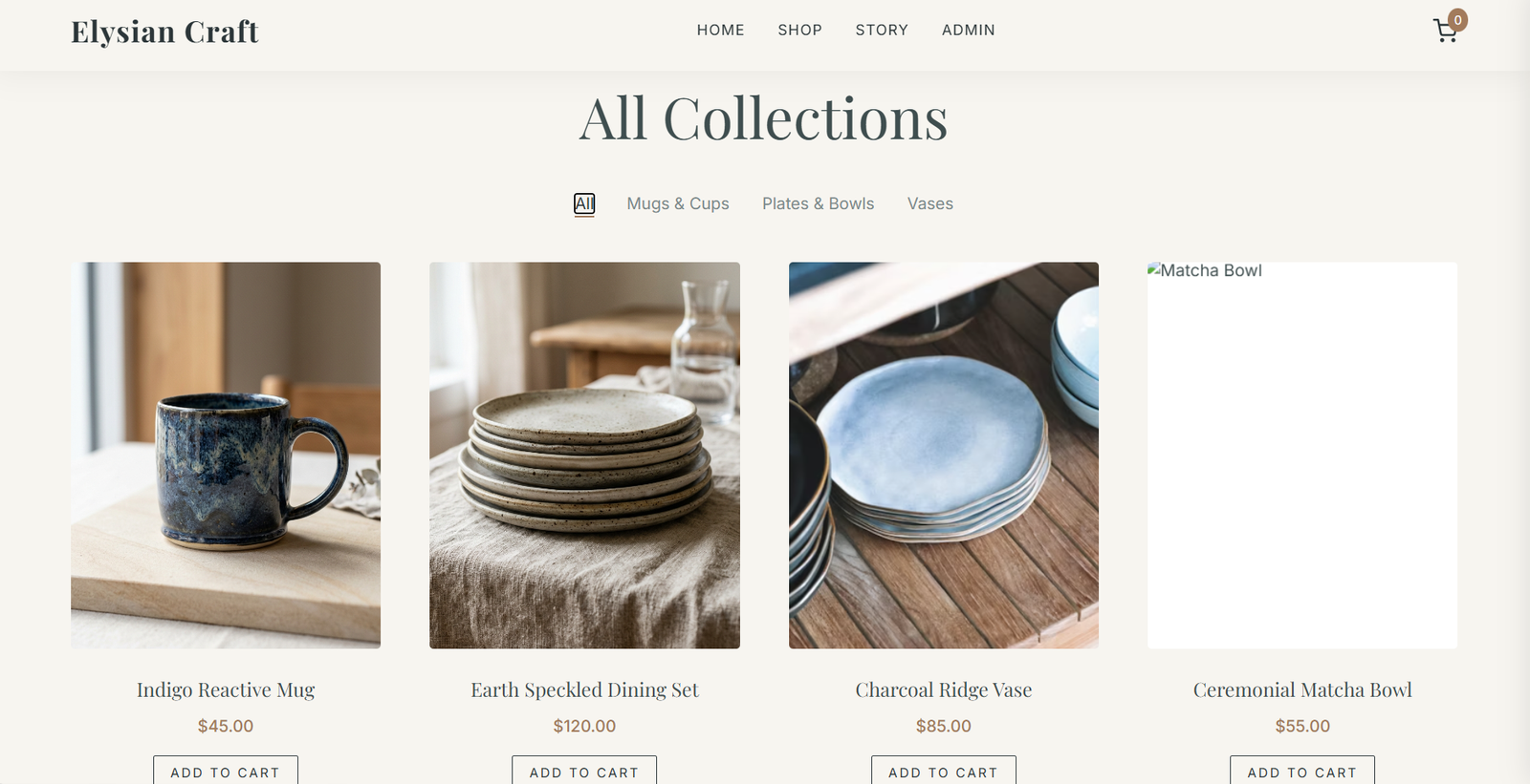 Elysian Craft website preview